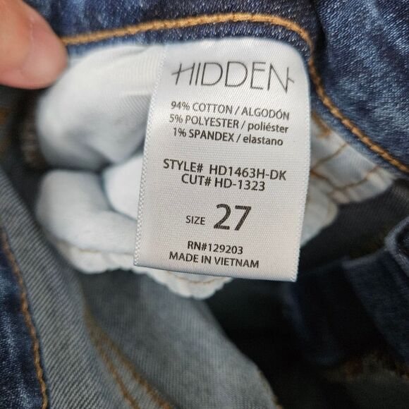 Hidden Jeans Women's 27 (27x26.5) Blue Skinny Mid-Rise Stretch Ankle Denim GUC - Picture 3 of 10